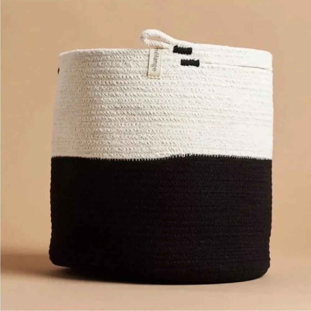 Mia Melange Foldable Cotton Basket Storage NWT